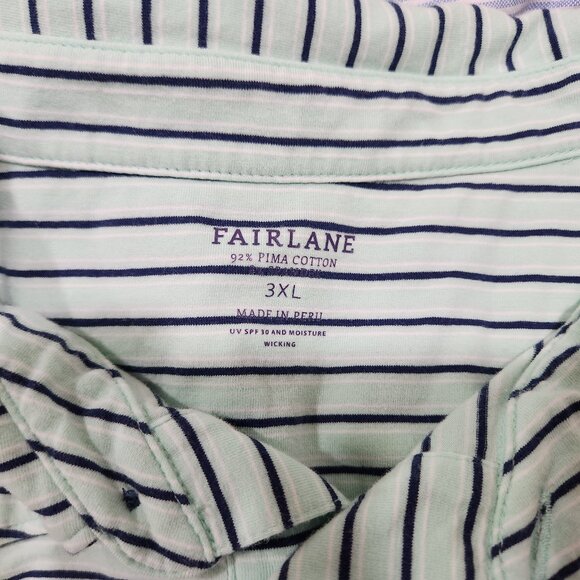 Men's Fairlane Golf Green stripe polo shirt - Picture 2 of 5